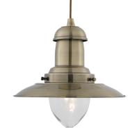 741-6641 Fiore LED Fisherman Pendant Light Antique Brass