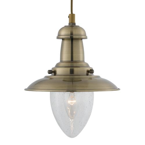 LED Fisherman Pendant Light Antique Brass