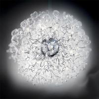 499-6762  LED Designer Modern Ceiling Light Glass and Polished Chrome
