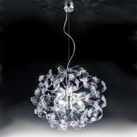 499-6765  LED Designer Modern Ceiling Light Glass and Polished Chrome