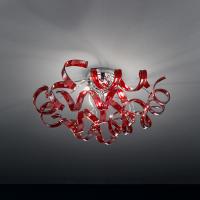 499-6770  LED Designer Modern Wall or Ceiling Light Glass and Polished Chrome