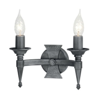 180-7000 Savini LED 2 Light Wall Light Black Silver Finish