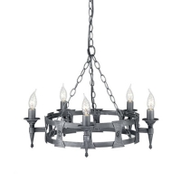 180-7004 Savini LED 5 Light Ceiling Light Black Silver Finish
