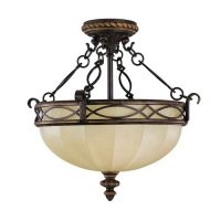 184-7054 Dorigo LED Semi-Flush Ceiling Light Walnut Finish