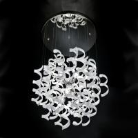 499-7708  LED Designer Modern Ceiling Light Glass and Polished Chrome