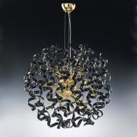 499-7712  LED Designer Modern Ceiling Light Glass and 24K Gold Plated