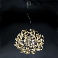 499-7713  LED Designer Modern Ceiling Light Glass and Polished Chrome
