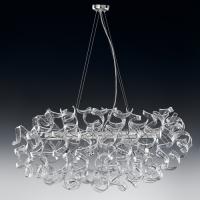 499-7716  LED Designer Modern Ceiling Light Glass and Polished Chrome