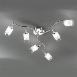 212-7860 Carlucci LED 6 Light Ceiling Light Chrome and Satin Nickel 