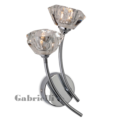 LED 2 Light Wall Light Polished Chrome