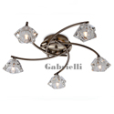 208-8026  LED 5 Light Ceiling Light Antique Brass