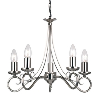 733-8715 Alberto LED 5 Light Ceiling Light Antique Silver