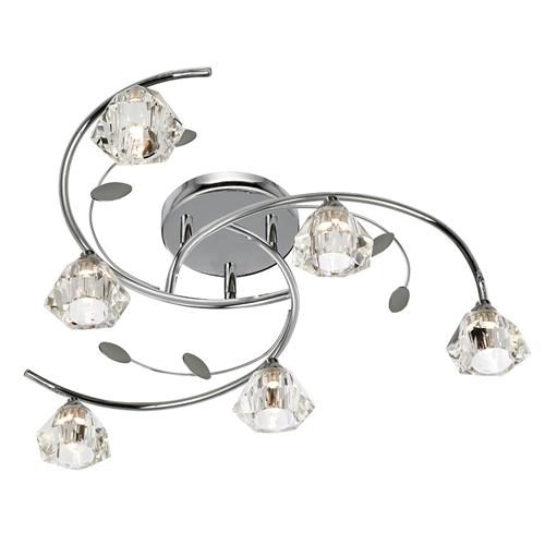 LED 6 Light Ceiling Light Polished Chrome