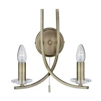 741-8946 Ascari LED 2 Light Wall Light Antique Brass