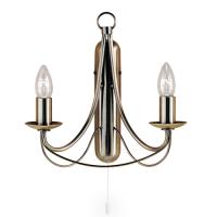 741-8976 Maurilio LED 2 Light Wall Light Antique Brass