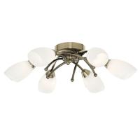 741-9030 Muzzi LED 6 Light Ceiling Light Antique Brass