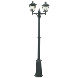 182-9181 Turchetta LED Outdoor Period 2 Headed Lamp Post Black 