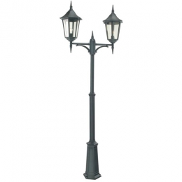 182-9230 Valentina Grande LED Large Outdoor 2 Headed Lamp Post Black 