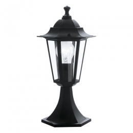 LED Outdoor Pedestal Lantern Black 